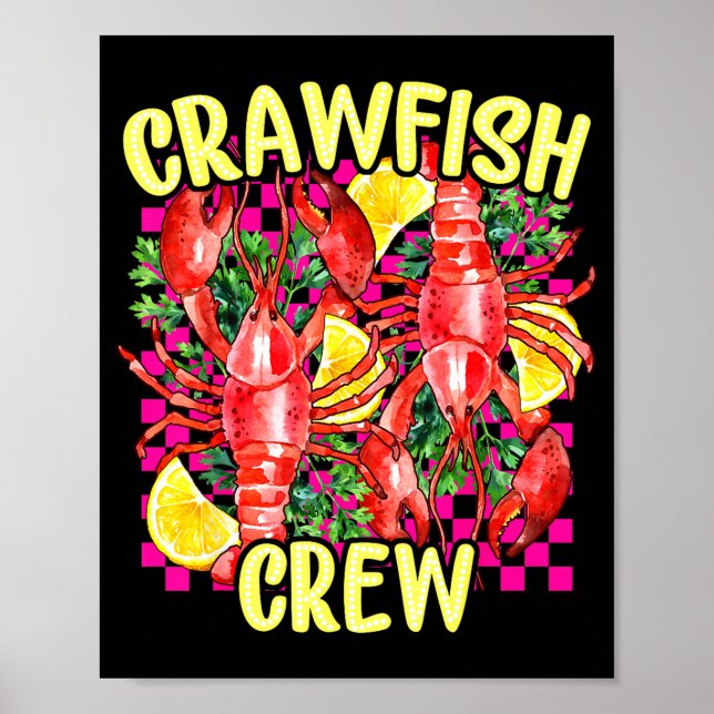 Poster Retro Crawfish Crew Cajun Boil Season For Men Wome (Frente)