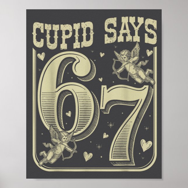 Poster Retro Cud Says 67 Funny 67 Valentine Couple Matchi (Frente)