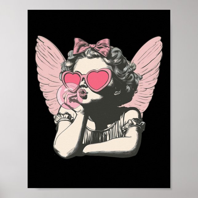 Poster Retro Cupido Valentine Day Cupid Blowi (Frente)