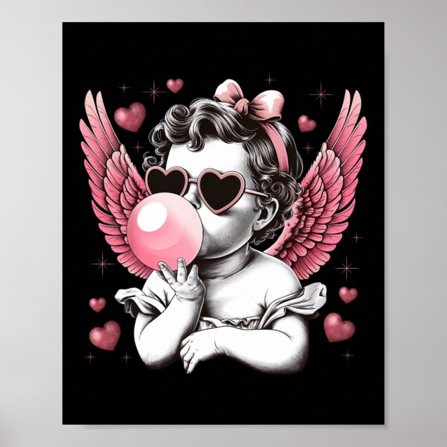 Poster Retro Cupido Valentine Day Cupid Blowi (Frente)