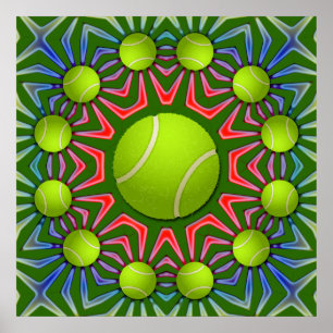 POSTER RETRO DA BOLA DE TÊNIS