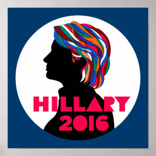 Poster retro da campanha de Hillary Clinton 2016