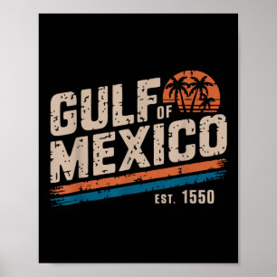Poster Retro Da Década De 90 Golfo Dos Eua América Do Les