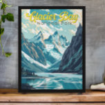 Poster Retro da Ilustração do Parque Nacional da Baía de<br><div class="desc">O vetor do Parque Glacier Bay é trabalho de arte design. O parque é uma terra natal,  um laboratório vivo,  um parque nacional,  uma natureza selvagem designada,  uma reserva da biosfera e um patrimônio mundial.</div>