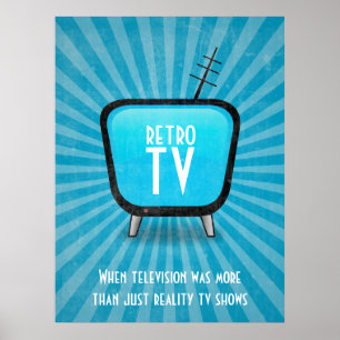 Poster retro da televisão da tevê do vintage
