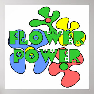Poster retro de flower power