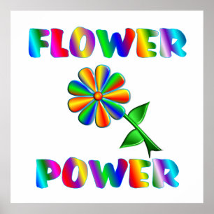 Poster retro de flower power