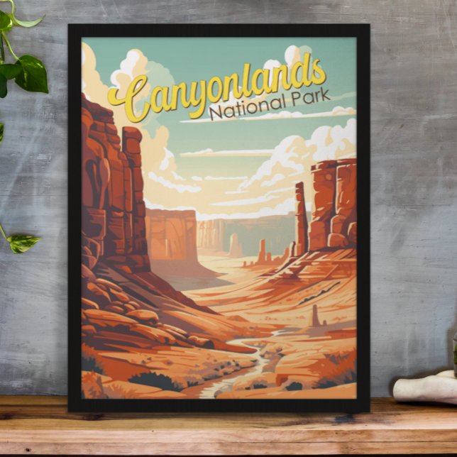 Poster Retro de Ilustração do Parque Nacional Canyonlands (Criador carregado)