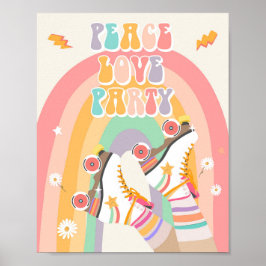Poster Retro de Rastreamento de Skate do Partido Peace Lo