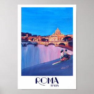 Poster retro de Roma Italia