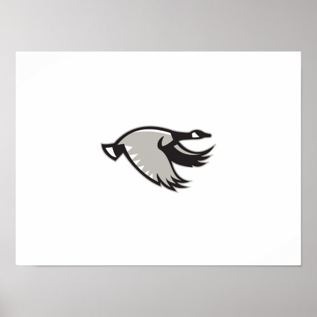 Póster Retro de Voo de Ganso do Canadá (Frente)