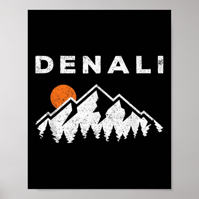 Poster Retro Denali National Park Mounts Vintage Alask (Frente)