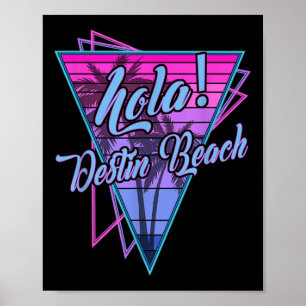Poster Retro Destin - Hola Destin Beach Flórida Vintage