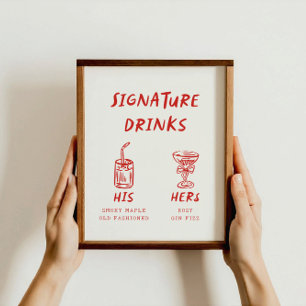 Poster Retro Diverte Sua Assinatura e Sua Assinatura Bebe