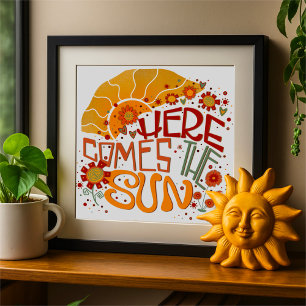 Poster Retro Divertido Vem a Inspirividade do Sol
