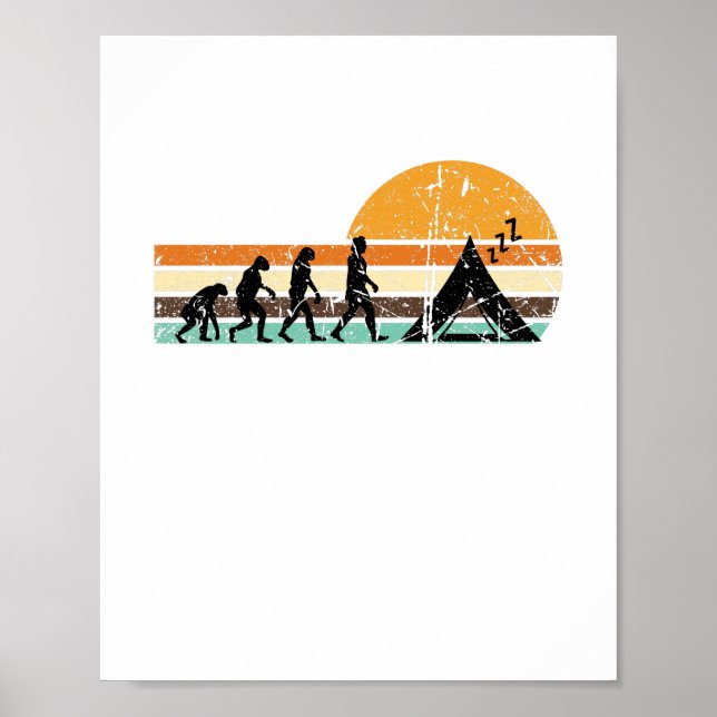 Poster Retro do acampamento de tenda de acampamento (Frente)