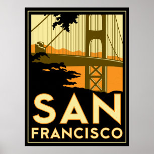 poster retro do art deco de San Francisco