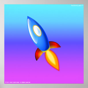 Poster retro do rocketship