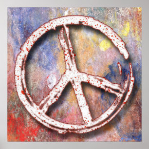 POSTER RETRO DO SINAL DE PAZ