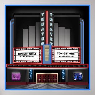 Poster retro do teatro