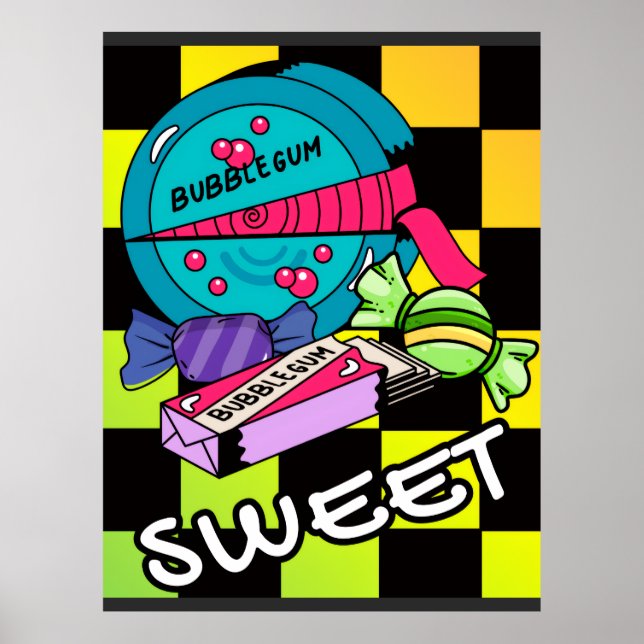 Poster Retro Doce Como Doce (Frente)
