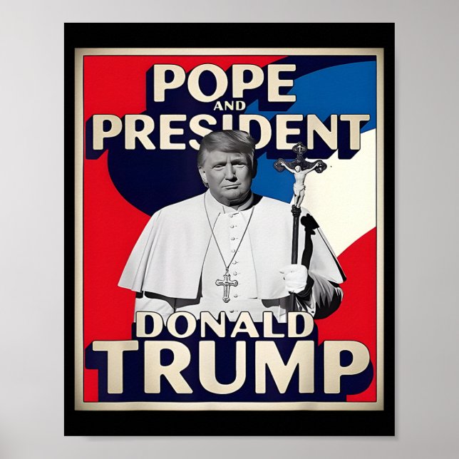 Poster Retro Donald Trump Presidente E Vat Católico (Frente)