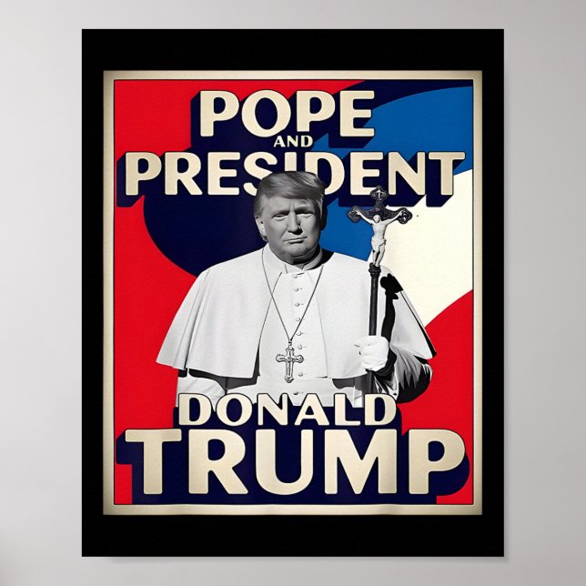 Poster Retro Donald Trump Presidente E Vat Católico (Frente)