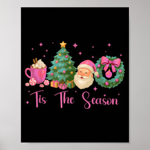 Poster Retro É a Temporada de Natal Papai Noel Alegre Cac