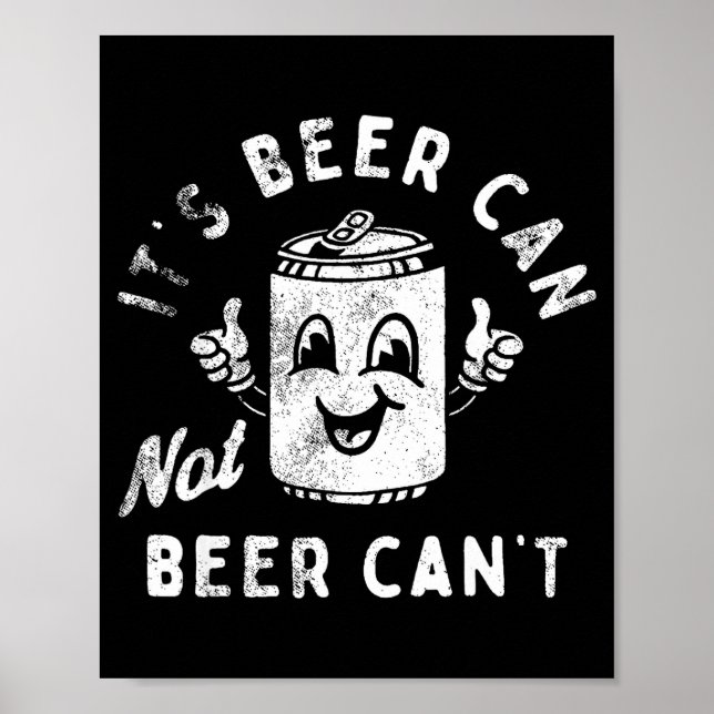 Poster Retro É Lata De Cerveja Não Cerveja Não Pode Piada (Frente)