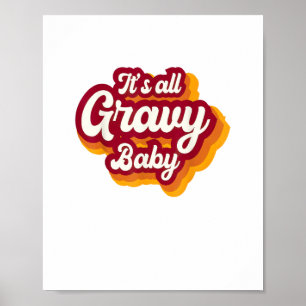 Poster Retro É Tudo Gravy Baby Happy Ação de Graças 2022