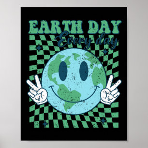 Poster Retro Earth Day Save Planet Trendent Women Profess