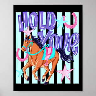 Poster Retro Ed Segure Seu Cavalo Ed Amante de Cavalos