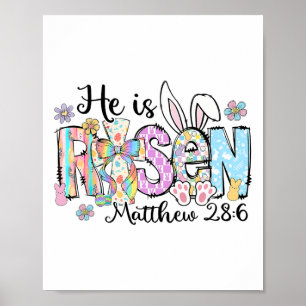 Poster Retro Ele Ressuscitou Coelho de Páscoa Coelho Cris