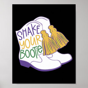 Poster Retro Engraçado Agita Seu Bootie Mardi Gras Costum