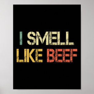 Poster Retro Engraçado Cheira A Carne De Carne De Bife