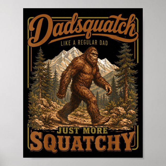Poster Retro engraçado dadsquatch sasquatch pai dia dos p (Frente)
