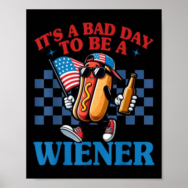 Poster Retro Engraçado É Um Dia Mau Para Ser Um Cachorro  (Frente)
