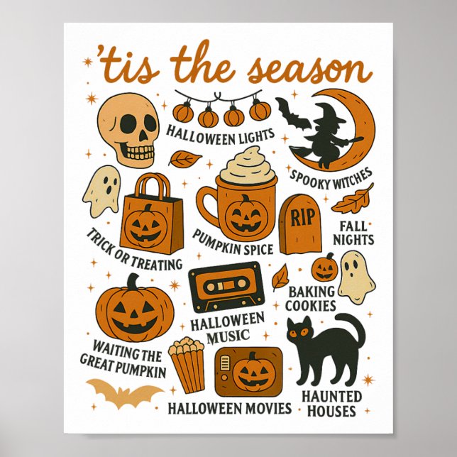 Poster Retro Esta É A Época Do Halloween Call Ghost V (Frente)