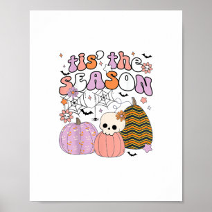 Poster Retro Esta É A Época Pumpkin Halloween Skull Spook