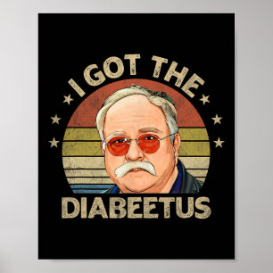 Poster Retro Eu Recebi Diabetes Engraçados Diabetes Tipo