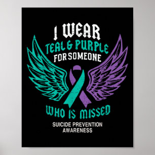 Poster Retro Eu Uso Azul-turquesa & Roxo Por Alguém Q