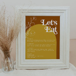 Poster Retro FARRAH 70s Rust deixa comendo menu Arch