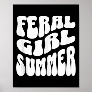 Poster Retro Feral Girl Summer Groovy Mãe Tia Mulheres Ad