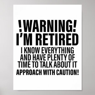 Poster Retro Funny Retirement Retiree Aviso Im Aposentado