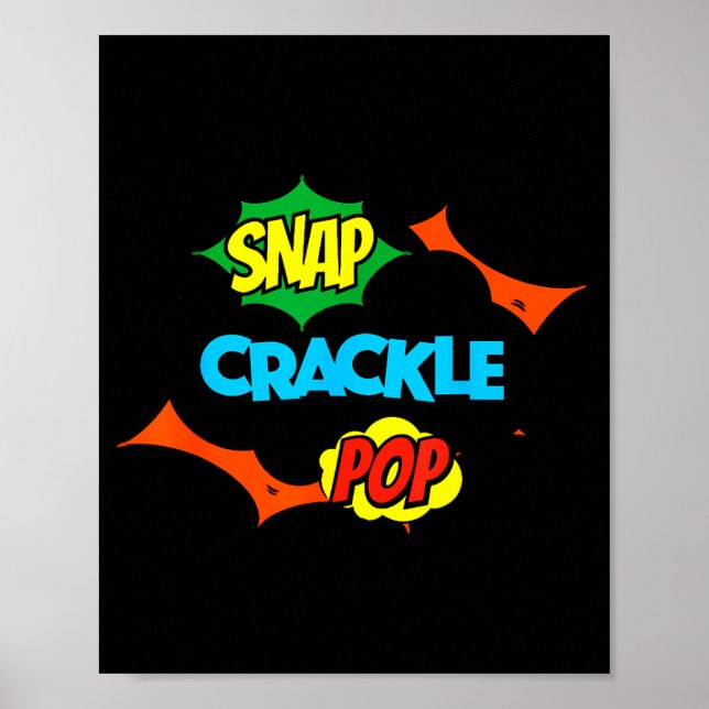 Poster Retro Funny Snap Crackle P Quote Relax Meme Game  (Frente)