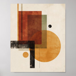 Poster Retro Geometry – Minimal Wall Art in Rust Beige