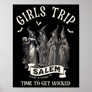 Poster Retro Girls Trip Salem 1692 Perderam Uma Bruxa