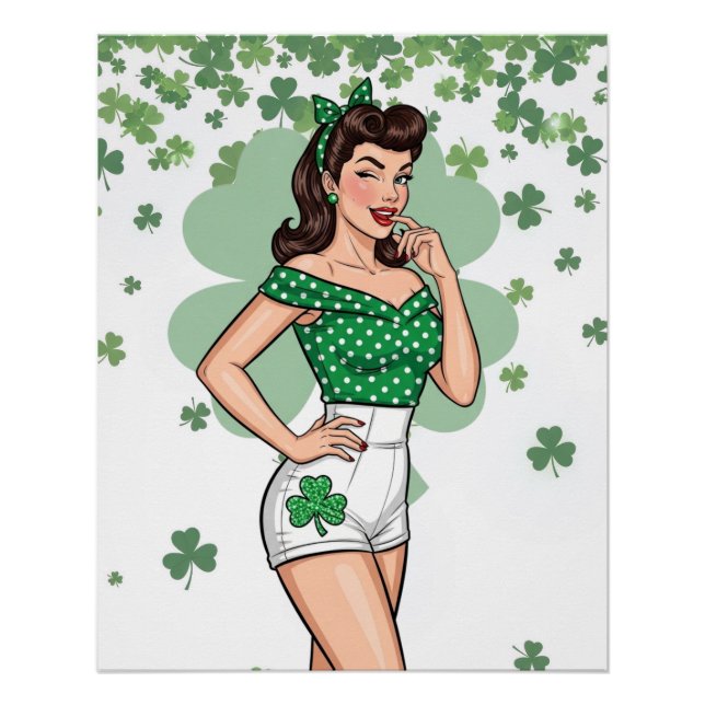 Póster Retro Glam Sortudo (Frente)