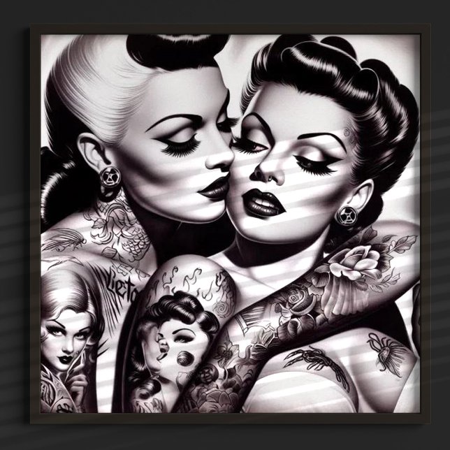 Poster Retro Glam Tattoo Girls (Criador carregado)
