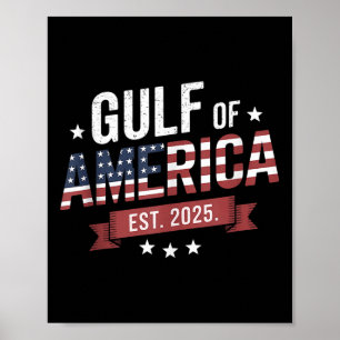 Poster Retro Golfo Dos Eua América 2025 Bandeira American